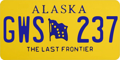 AK license plate GWS237