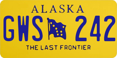 AK license plate GWS242