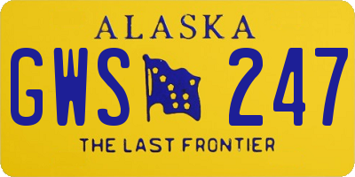 AK license plate GWS247