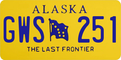 AK license plate GWS251