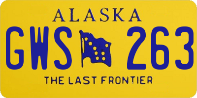 AK license plate GWS263