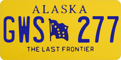 AK license plate GWS277