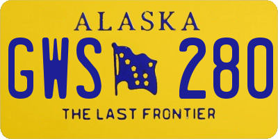 AK license plate GWS280