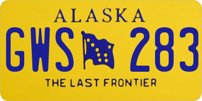 AK license plate GWS283