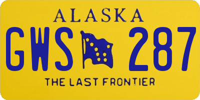 AK license plate GWS287