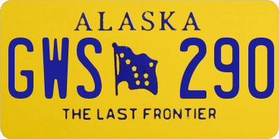 AK license plate GWS290