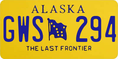 AK license plate GWS294