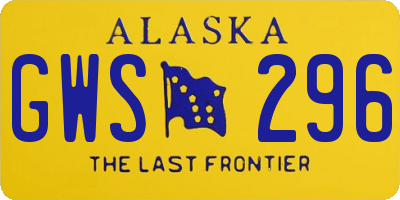 AK license plate GWS296