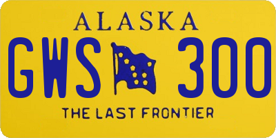 AK license plate GWS300