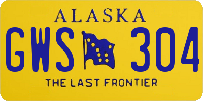 AK license plate GWS304