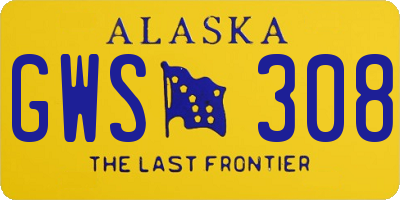 AK license plate GWS308