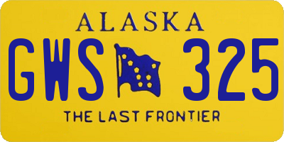 AK license plate GWS325