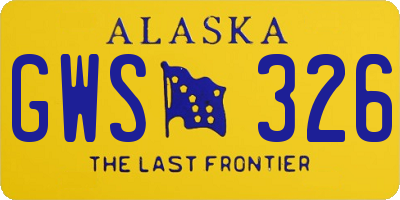 AK license plate GWS326
