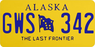 AK license plate GWS342