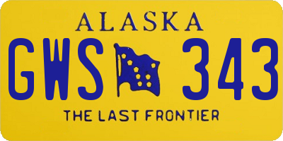 AK license plate GWS343