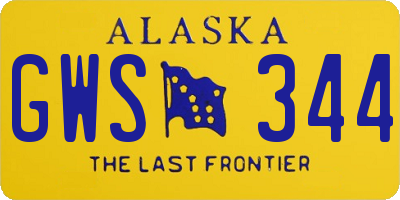 AK license plate GWS344