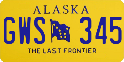 AK license plate GWS345