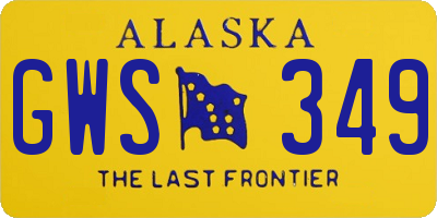 AK license plate GWS349