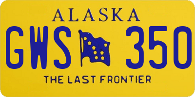 AK license plate GWS350