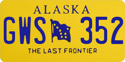 AK license plate GWS352