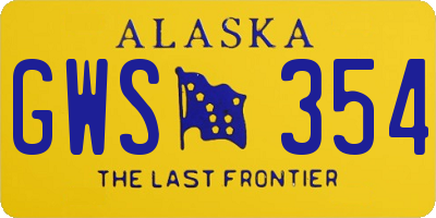 AK license plate GWS354