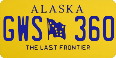AK license plate GWS360