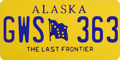 AK license plate GWS363
