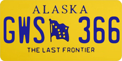 AK license plate GWS366