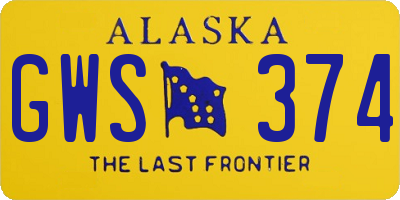 AK license plate GWS374