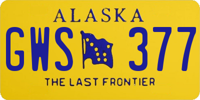 AK license plate GWS377