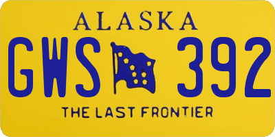 AK license plate GWS392