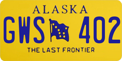 AK license plate GWS402