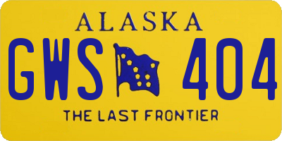 AK license plate GWS404