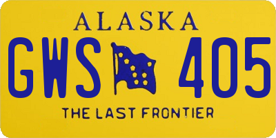 AK license plate GWS405