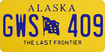 AK license plate GWS409