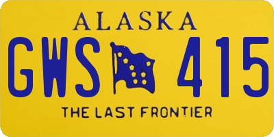 AK license plate GWS415