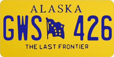AK license plate GWS426