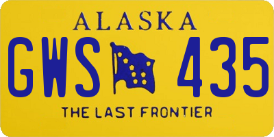 AK license plate GWS435