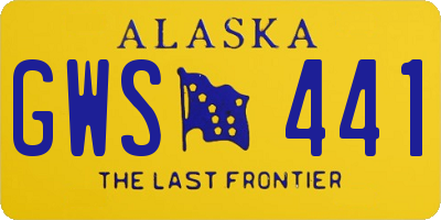 AK license plate GWS441