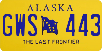 AK license plate GWS443