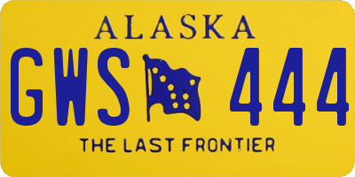 AK license plate GWS444