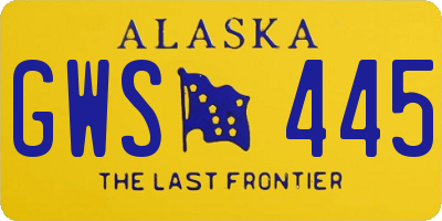 AK license plate GWS445