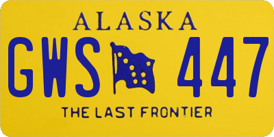 AK license plate GWS447