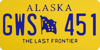 AK license plate GWS451
