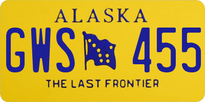 AK license plate GWS455