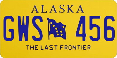 AK license plate GWS456