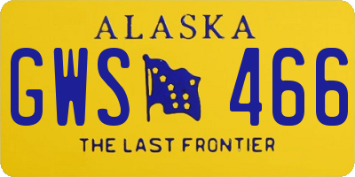 AK license plate GWS466