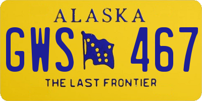 AK license plate GWS467