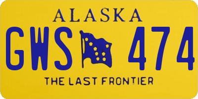AK license plate GWS474