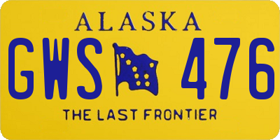 AK license plate GWS476